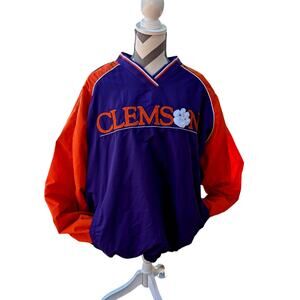 58 Sports Clemson Pullover Warm Windbreaker Embroidered Spell out Tiger Paw XXL